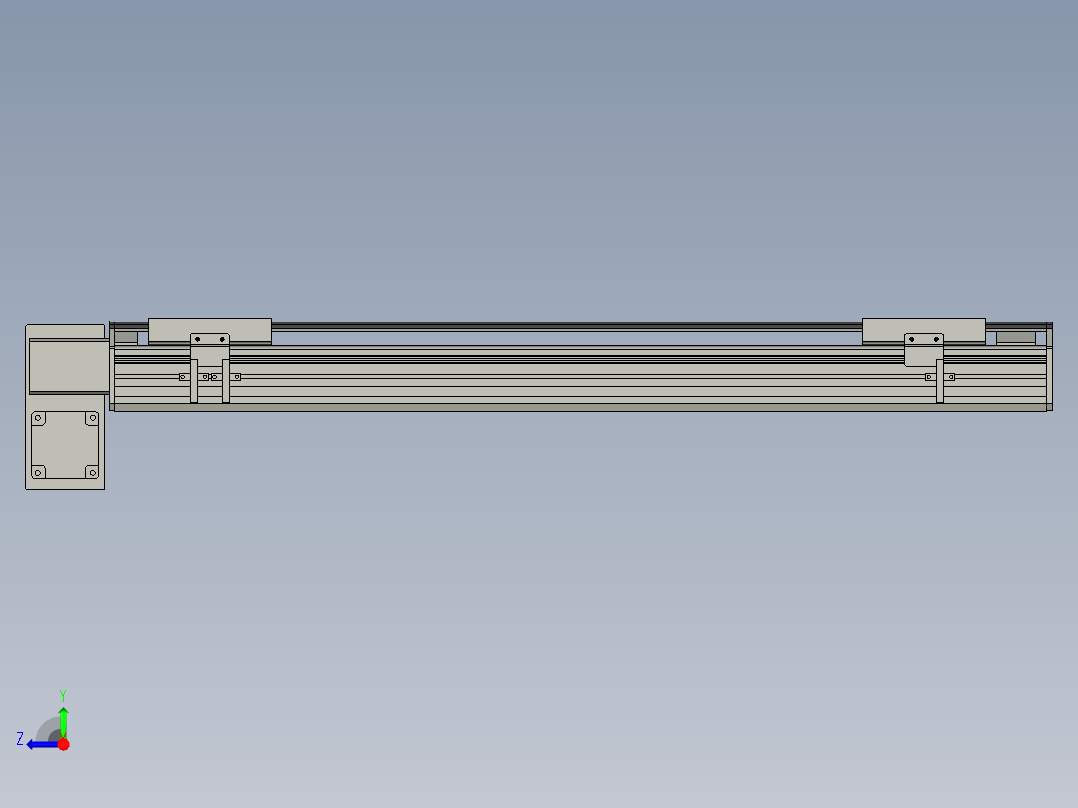 直线模组WG-LHB12-S600-LD设计图纸右视图