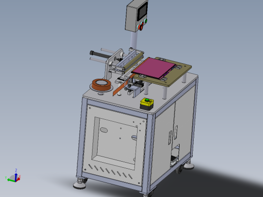 锂电池贴胶带机3D数模图纸 Solidworks20设计