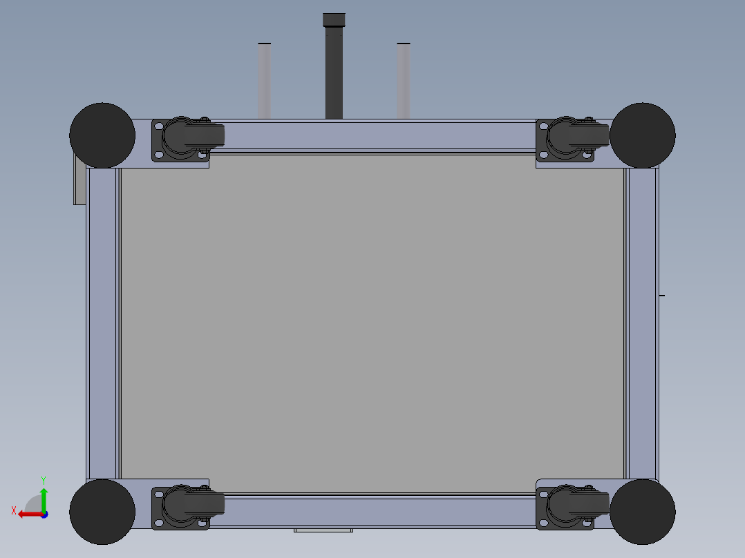 锂电池贴胶带机3D数模图纸 Solidworks20设计后视图