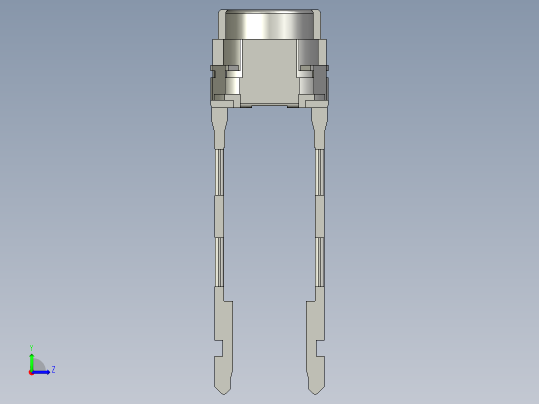16毫米方形长程2R轻触开关左视图