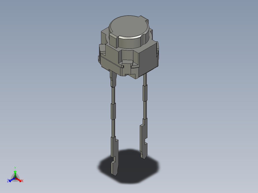 16毫米方形长程2R轻触开关正等轴测图