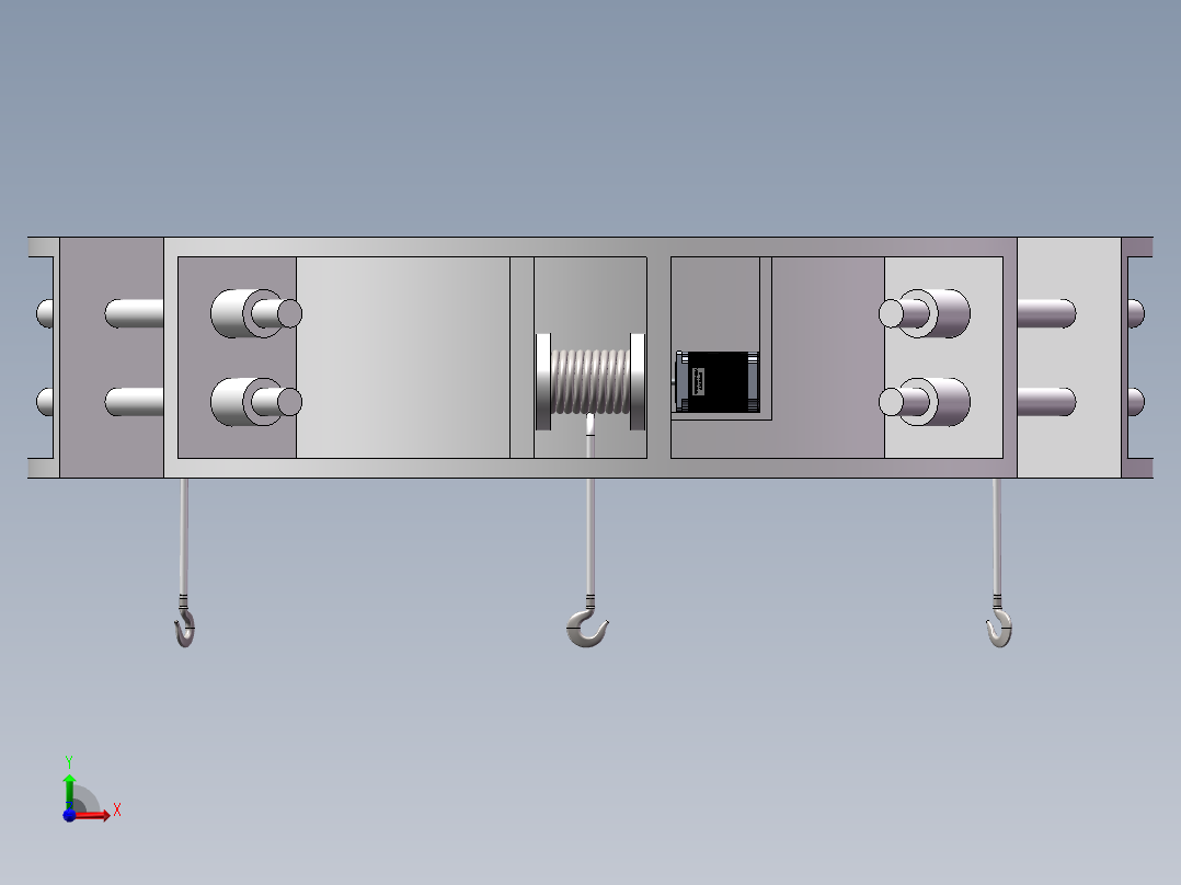 海上风机安装塔柱高空吊装平台设计前视图
