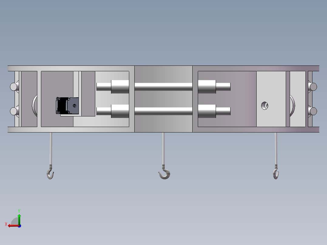 海上风机安装塔柱高空吊装平台设计后视图