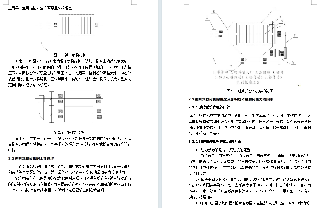 农家肥有机肥料联合作业机粉碎装置结构研究与设计含10张CAD图