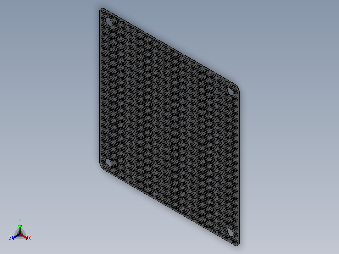 风扇除尘过滤器40mm 140mm 12正等轴测图