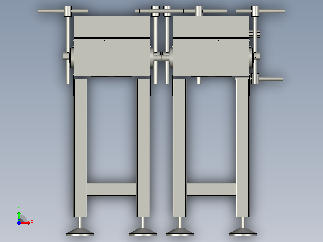 重型双排链滚筒输送机前视图