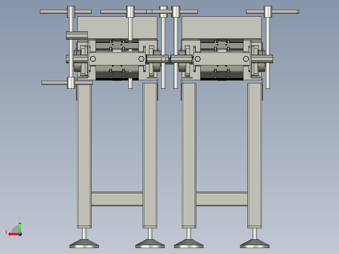 重型双排链滚筒输送机后视图