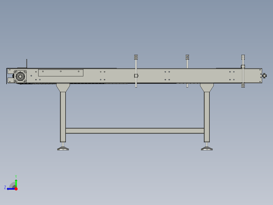 重型双排链滚筒输送机右视图