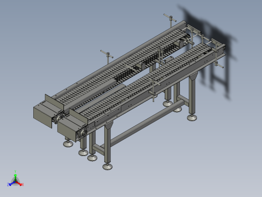 重型双排链滚筒输送机正等轴测缩略图