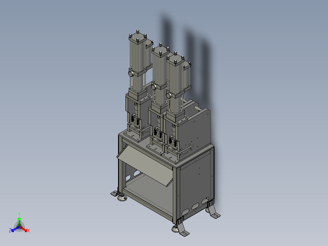 HW冲孔组A900(辛格林)正等轴测图