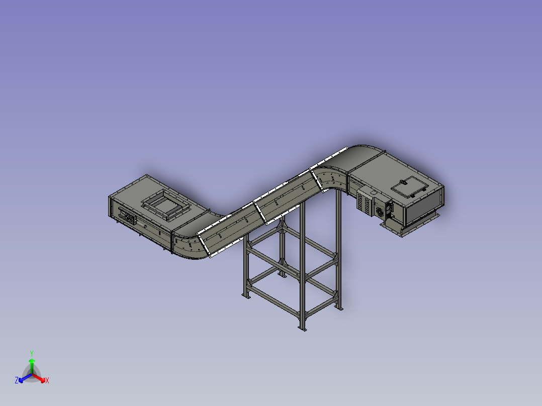 Z型爬坡输送机总图主视图