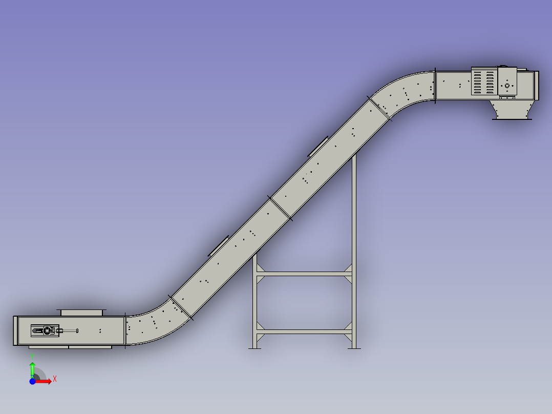 Z型爬坡输送机总图前视图