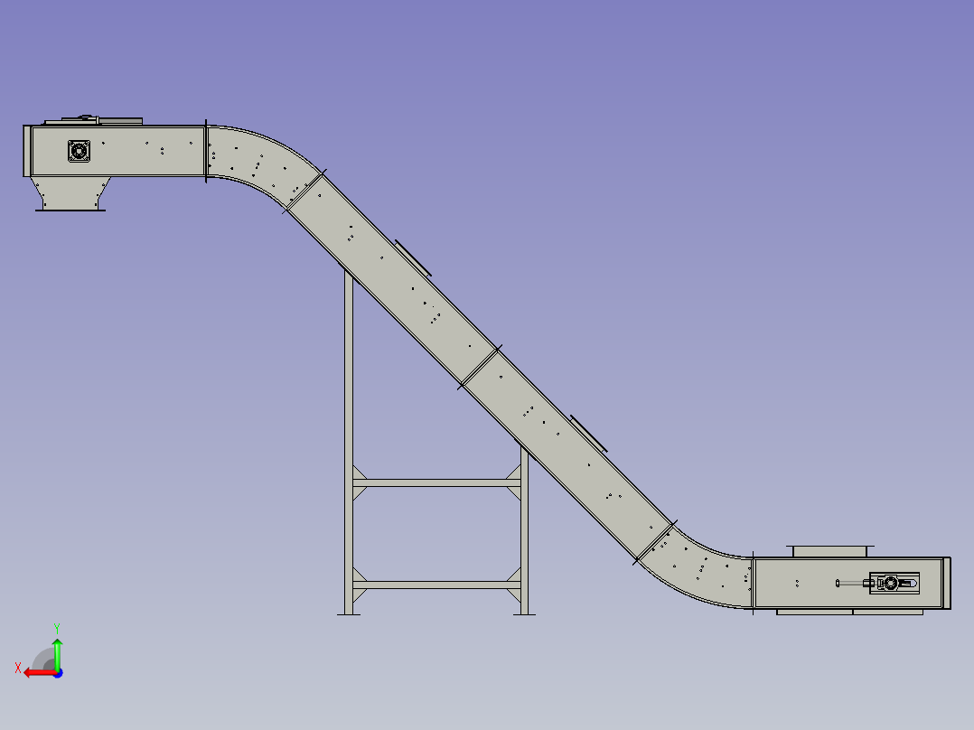 Z型爬坡输送机总图后视图