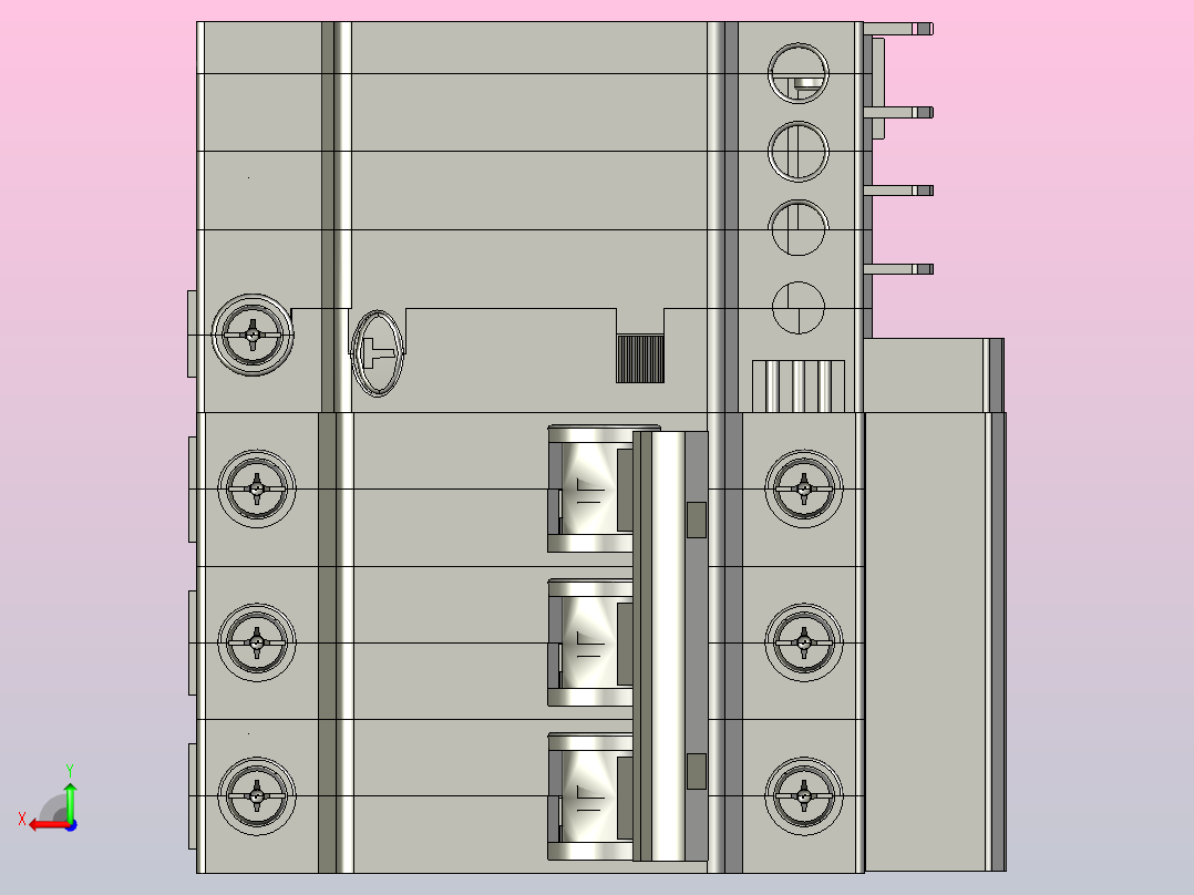 DZ47LE-32&amp;3P&amp;N&amp;剩余电流动作断路器三维模型202307后视图