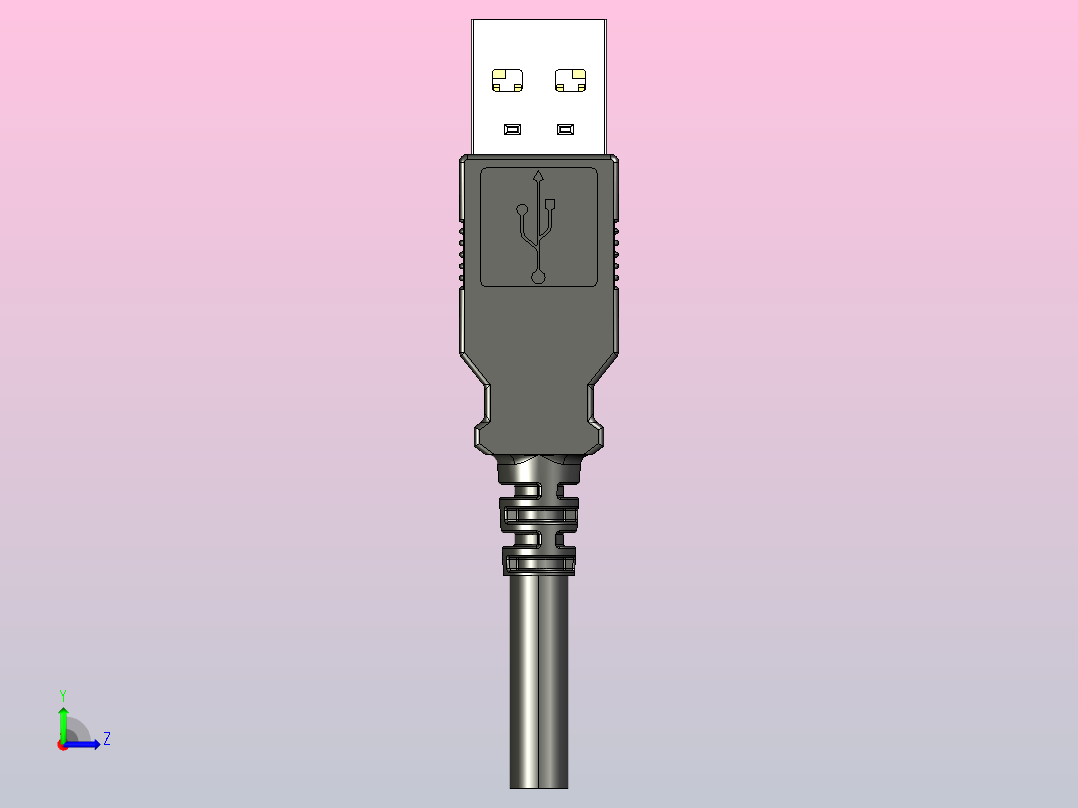 USB-A 3.0接口头左视图
