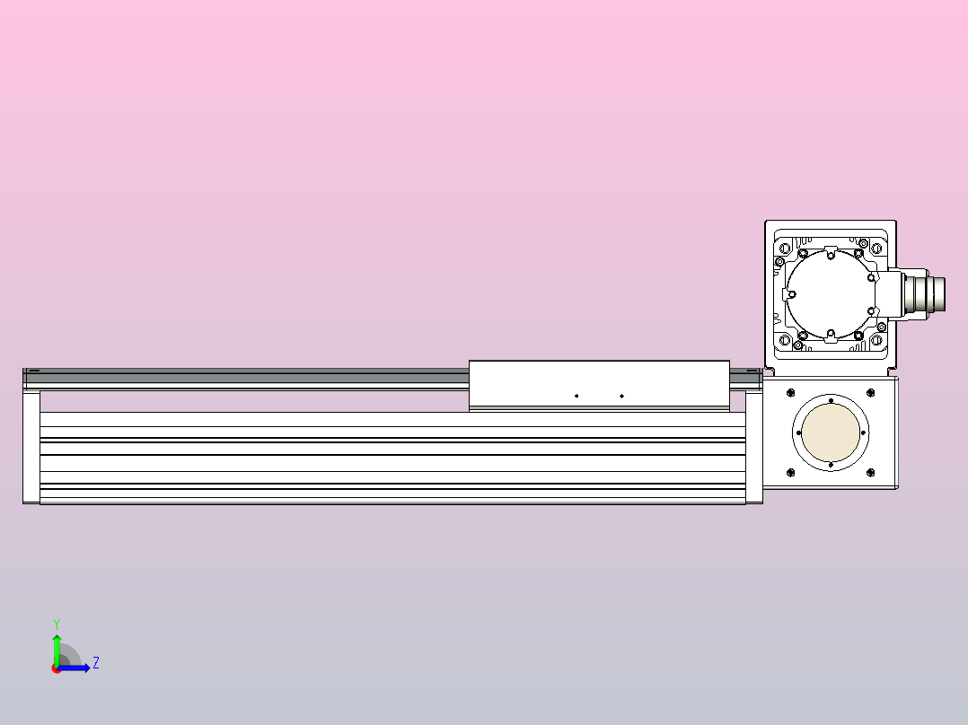 皮带直线轴半封闭可选导轨TPA-HNB-220D-176-L250-RU-C-P1K-N3左视图