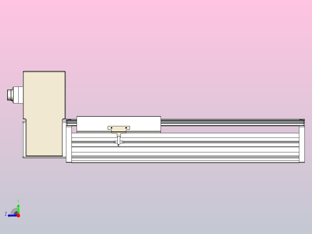 皮带直线轴半封闭可选导轨TPA-HNB-220D-176-L250-RU-C-P1K-N3右视图