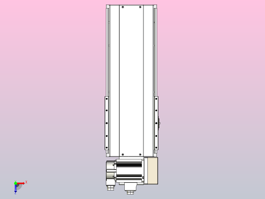 皮带直线轴半封闭可选导轨TPA-HNB-220D-176-L250-RU-C-P1K-N3俯视图