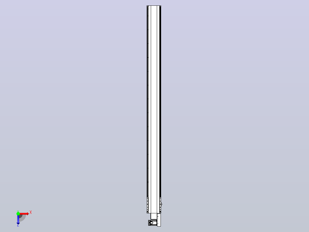 皮带直线轴半封闭可选导轨TPA-HNB-202D-140-L2650-MR-Y-P75-N3俯视图
