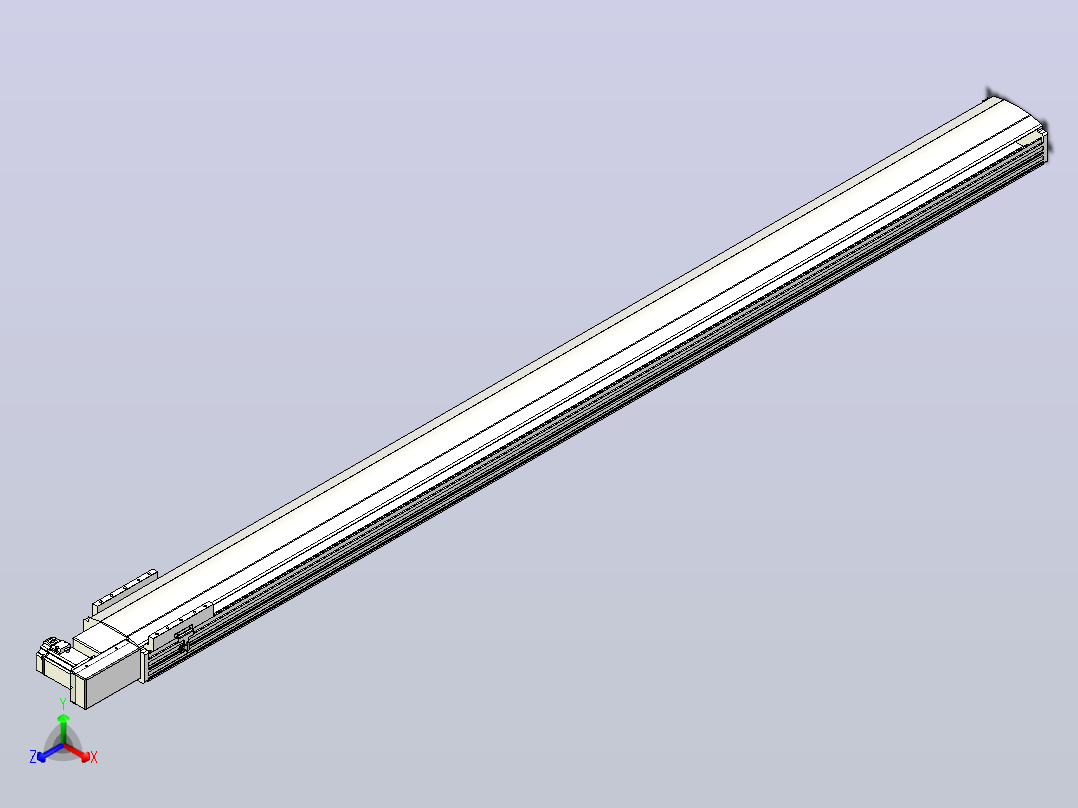皮带直线轴半封闭可选导轨TPA-HNB-202D-140-L2650-MR-Y-P75-N3正等轴测图