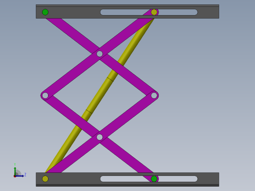 液压剪叉式升降机构3D图纸 Solidworks设计左视缩略图