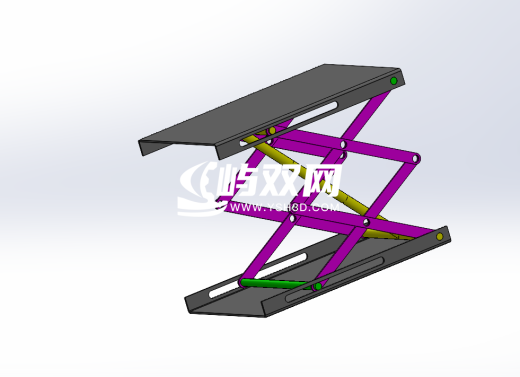 液压剪叉式升降机构3D图纸 Solidworks设计缩略图