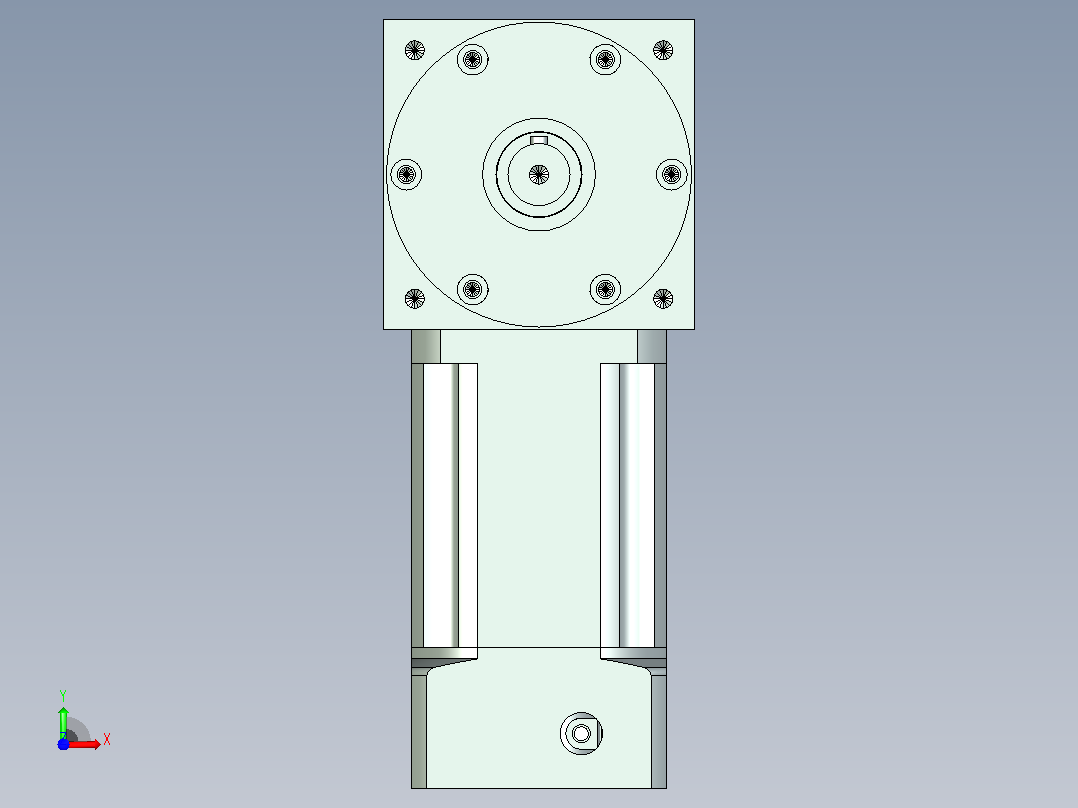 PW110双轴 PLX90-L3 19-70-90-M6 PW110转向器 双轴输出 带90 直齿 行星减速机前视图