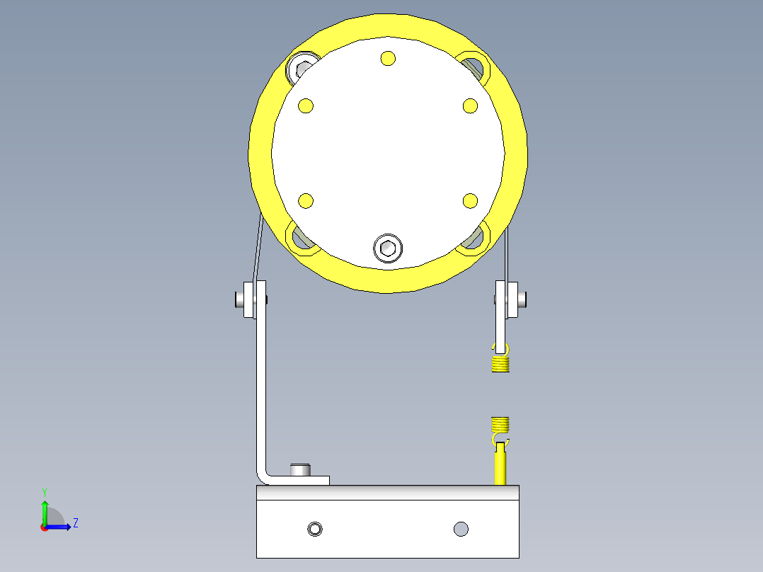 拉出卷筒产品时的简易制动机构左视图