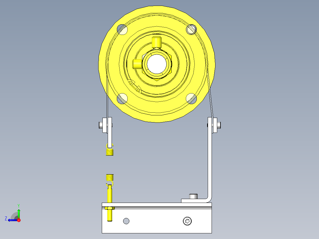 拉出卷筒产品时的简易制动机构右视图