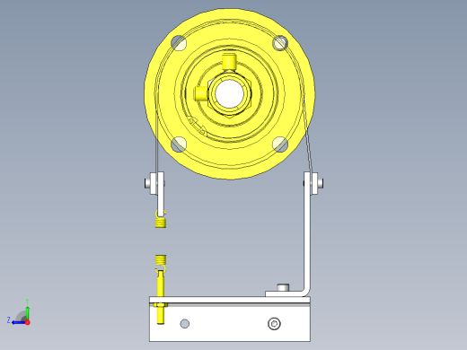 拉出卷筒产品时的简易制动机构右视缩略图