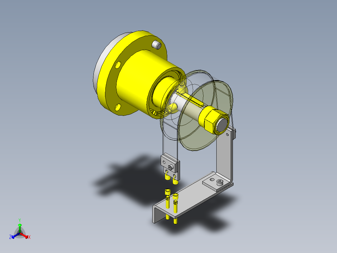 拉出卷筒产品时的简易制动机构正等轴测图