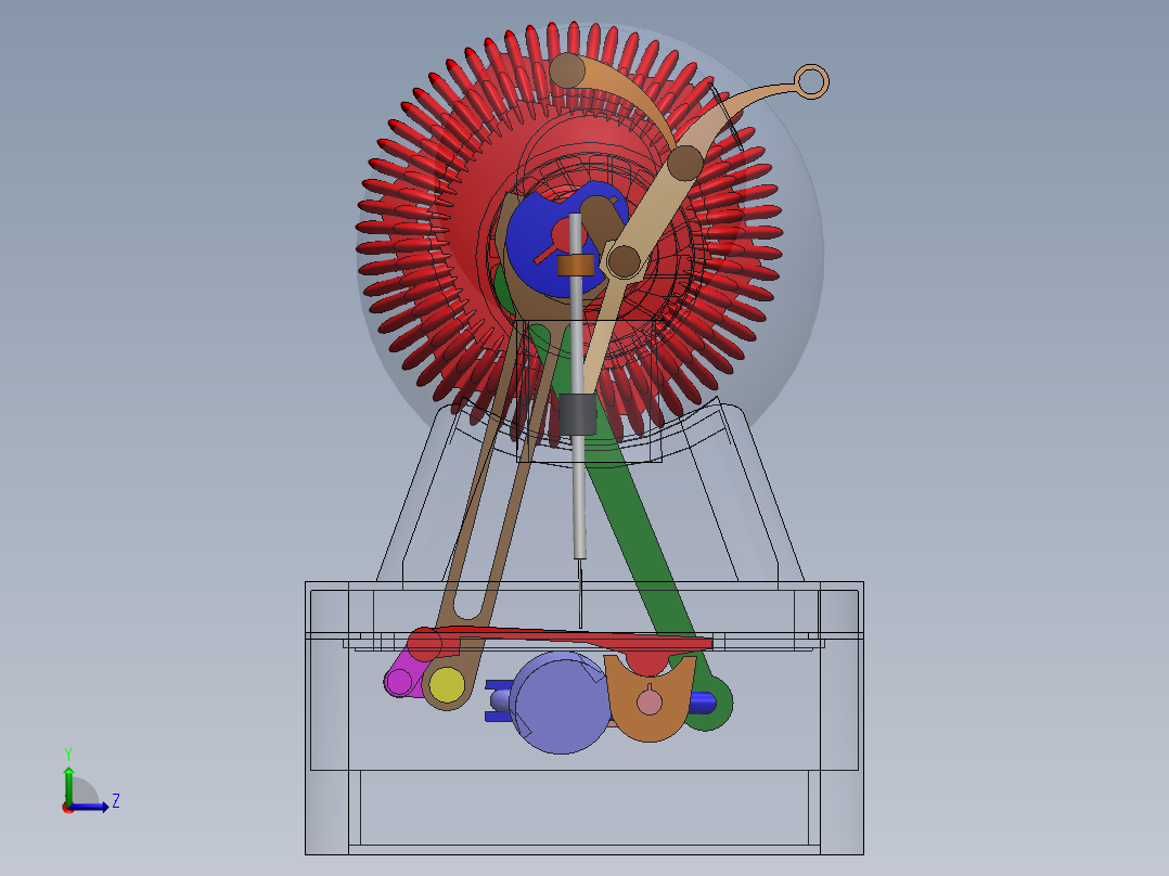简单缝纫机机构左视图