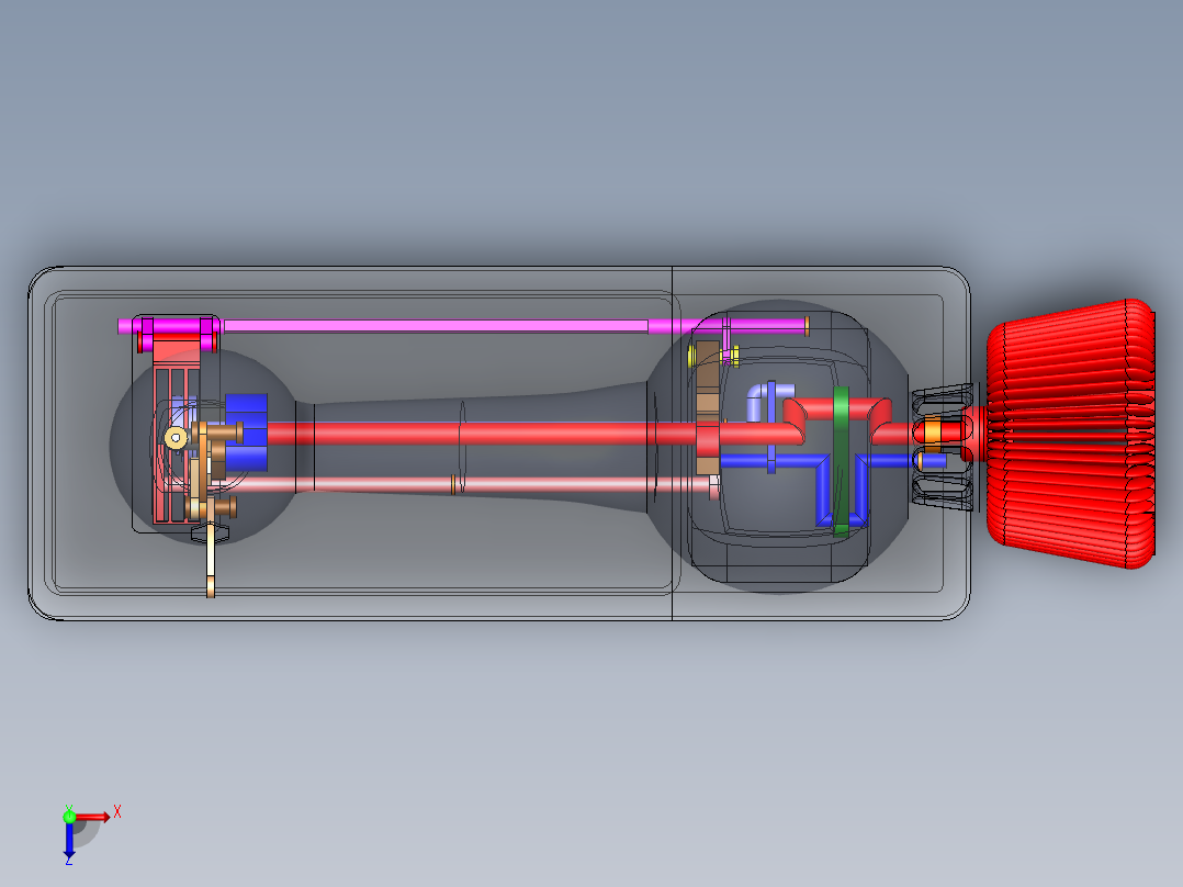 简单缝纫机机构俯视图