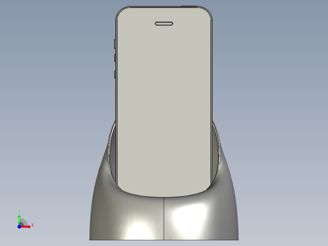 solidworks 智能手机底座前视图