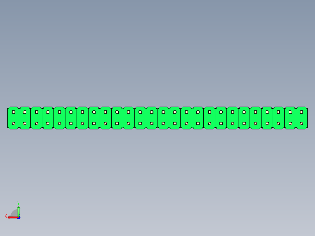 彩色公头100mil（2.54mm）系列-DS1021_green_2x26p_100mil_Type43_rev1.0后视图