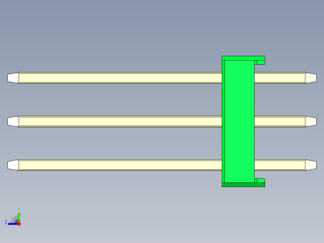 彩色公头100mil（2.54mm）系列-DS1021_green_3x10p_100mil_Type5_rev1.0右视图