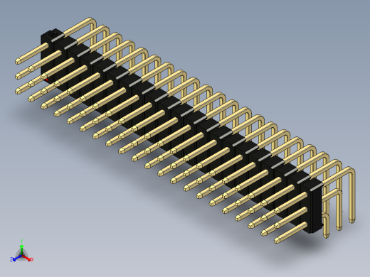 彩色公排针 100mil 2.54mm 系列-DS1022_black_3x21p_100mil_TypeD_rev1.0