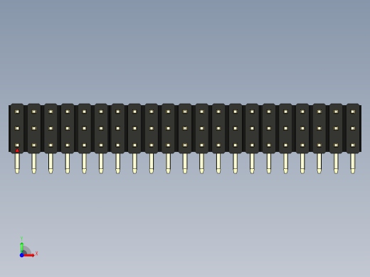 彩色公排针 100mil 2.54mm 系列-DS1022_black_3x21p_100mil_TypeD_rev1.0前视缩略图
