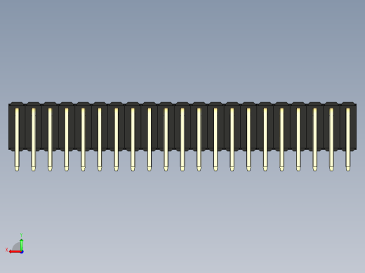 彩色公排针 100mil 2.54mm 系列-DS1022_black_3x21p_100mil_TypeD_rev1.0后视缩略图