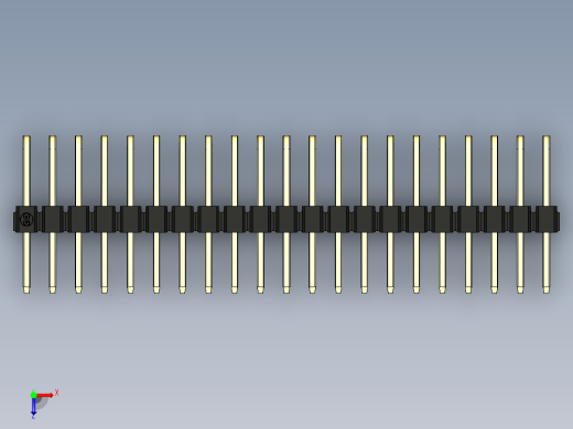 彩色公排针 100mil 2.54mm 系列-DS1022_black_3x21p_100mil_TypeD_rev1.0俯视缩略图