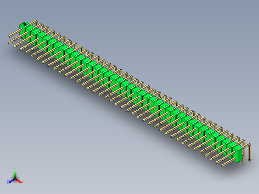 彩色公排针 100mil 2.54mm 系列-DS1022_green_2x39p_100mil_TypeD_rev1.0