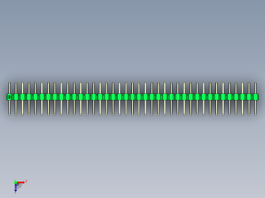 彩色公排针 100mil 2.54mm 系列-DS1022_green_2x39p_100mil_TypeD_rev1.0俯视缩略图