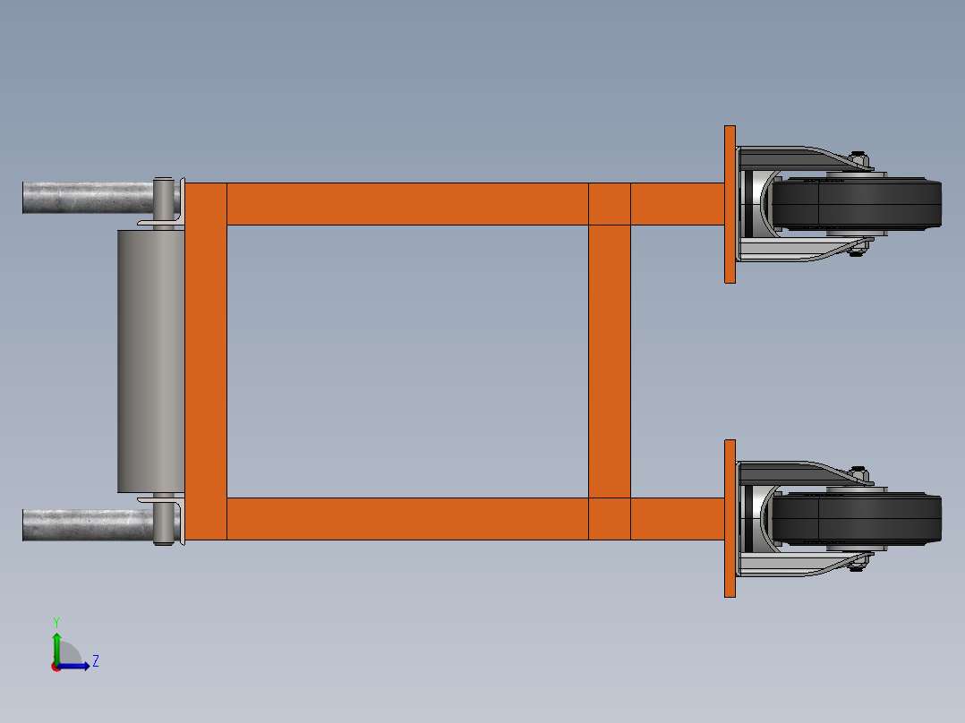 移动式辊道架左视图
