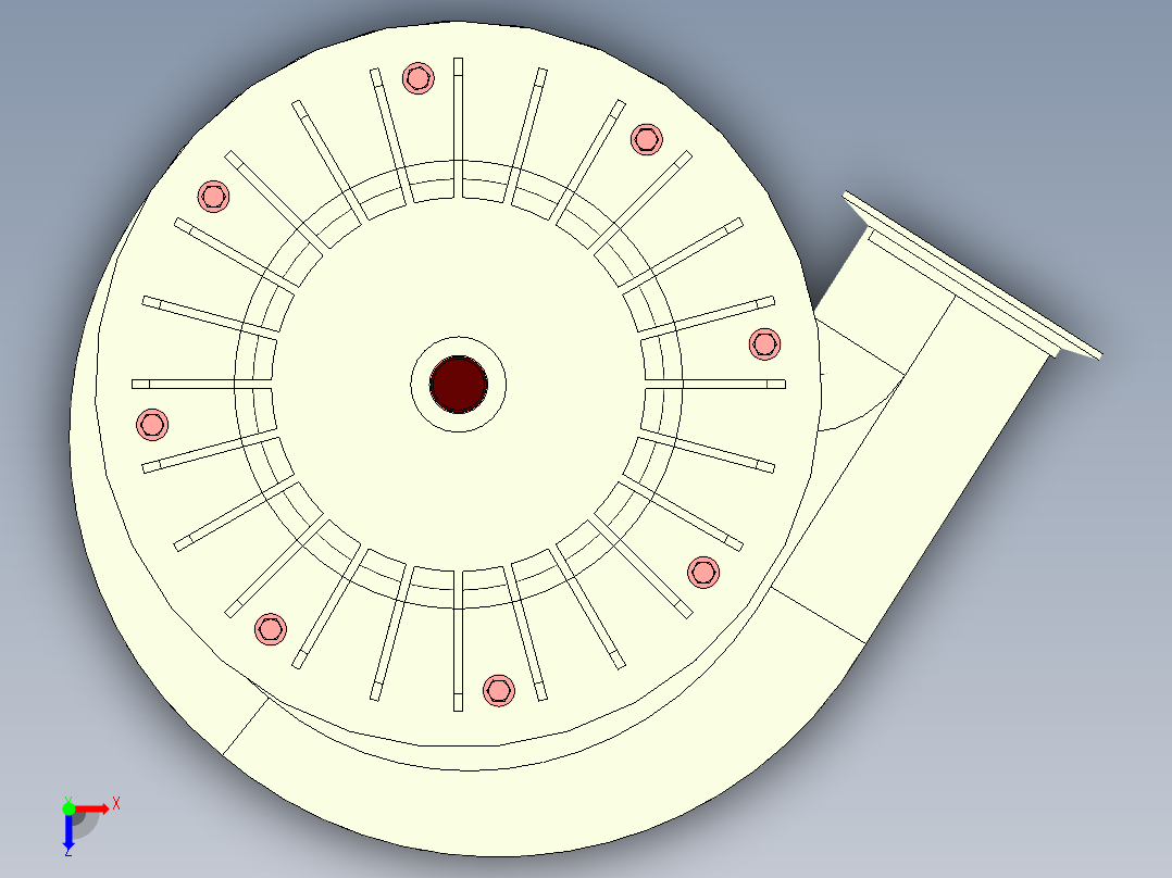离心式水轮机2俯视图