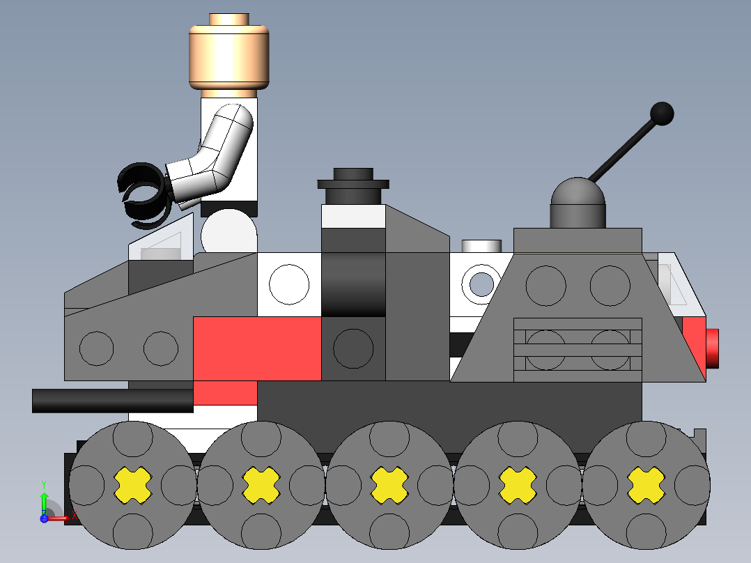 乐高星球大战汽车骑兵前视图