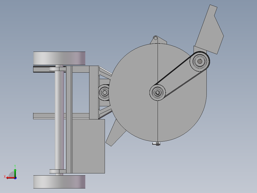 小型可移动式树枝粉碎机设计后视图