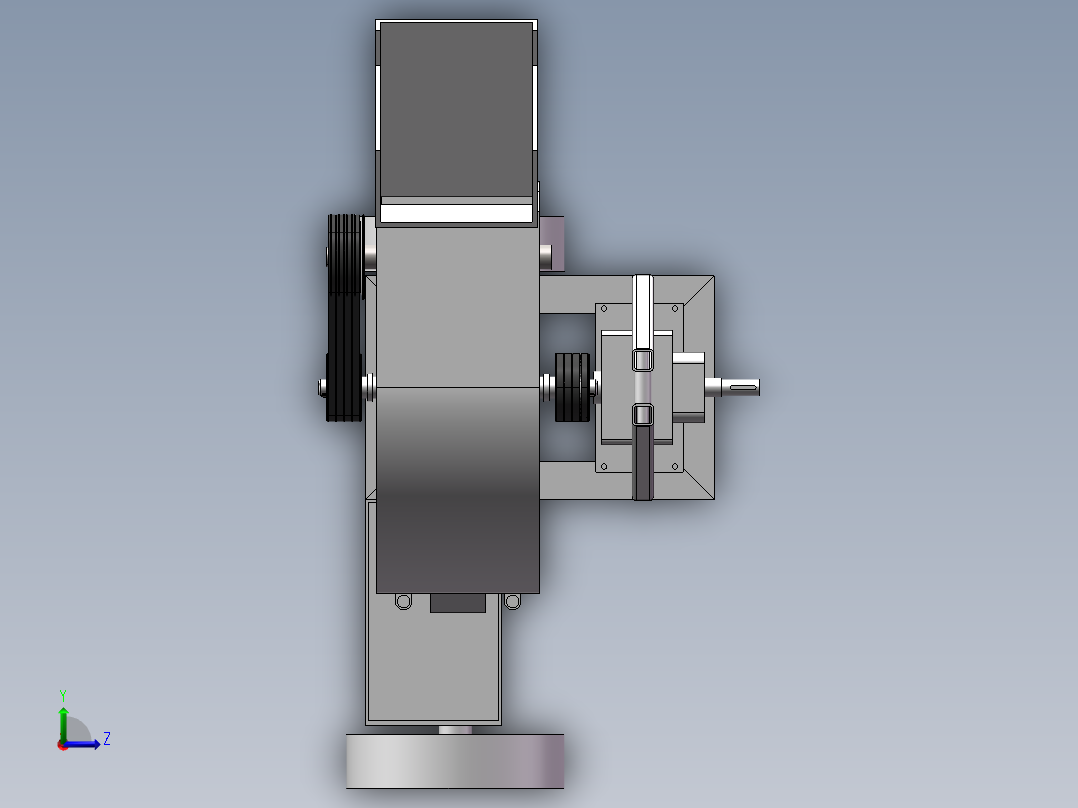 小型可移动式树枝粉碎机设计左视图