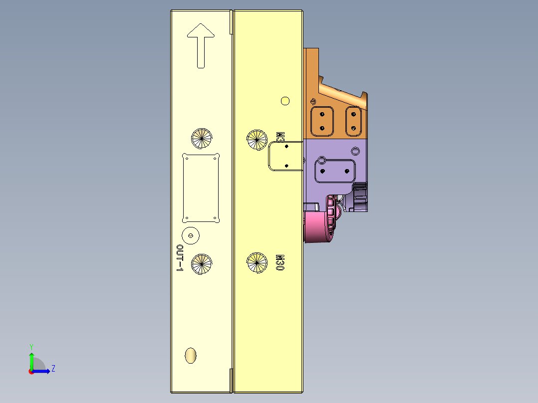 4555-DCI 内滑块+扣机左视图