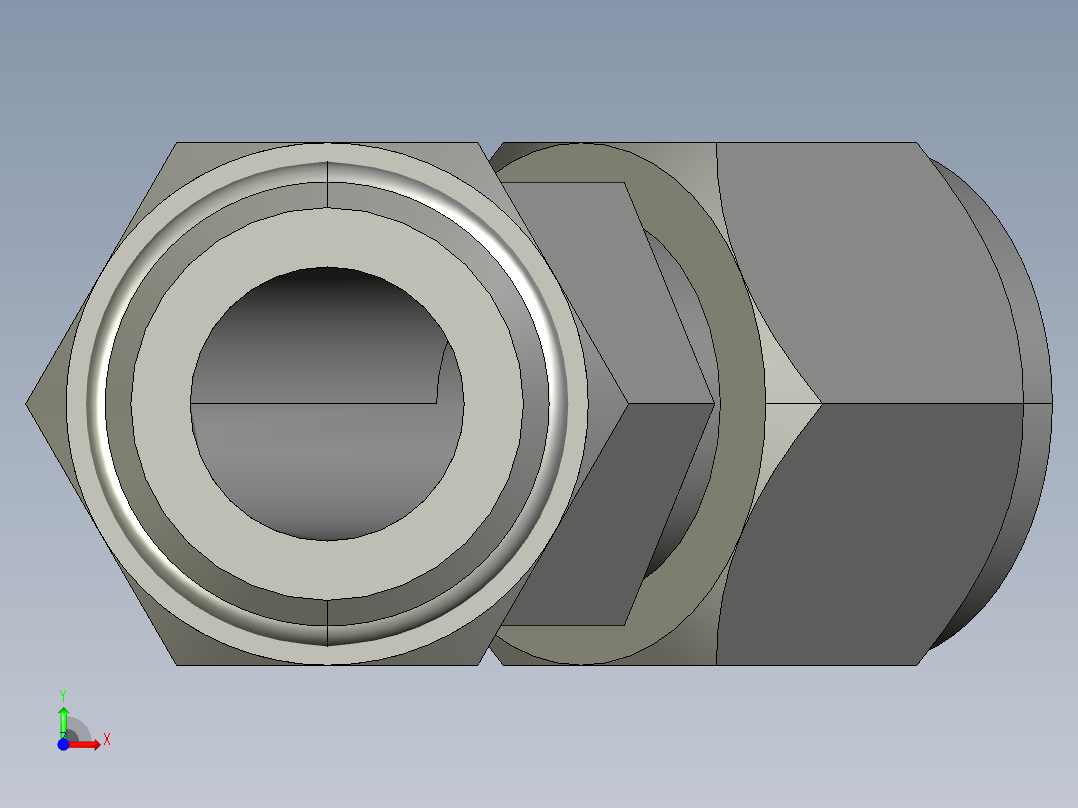 卡套式工业通用硬管接头12_v5bu-s前视图