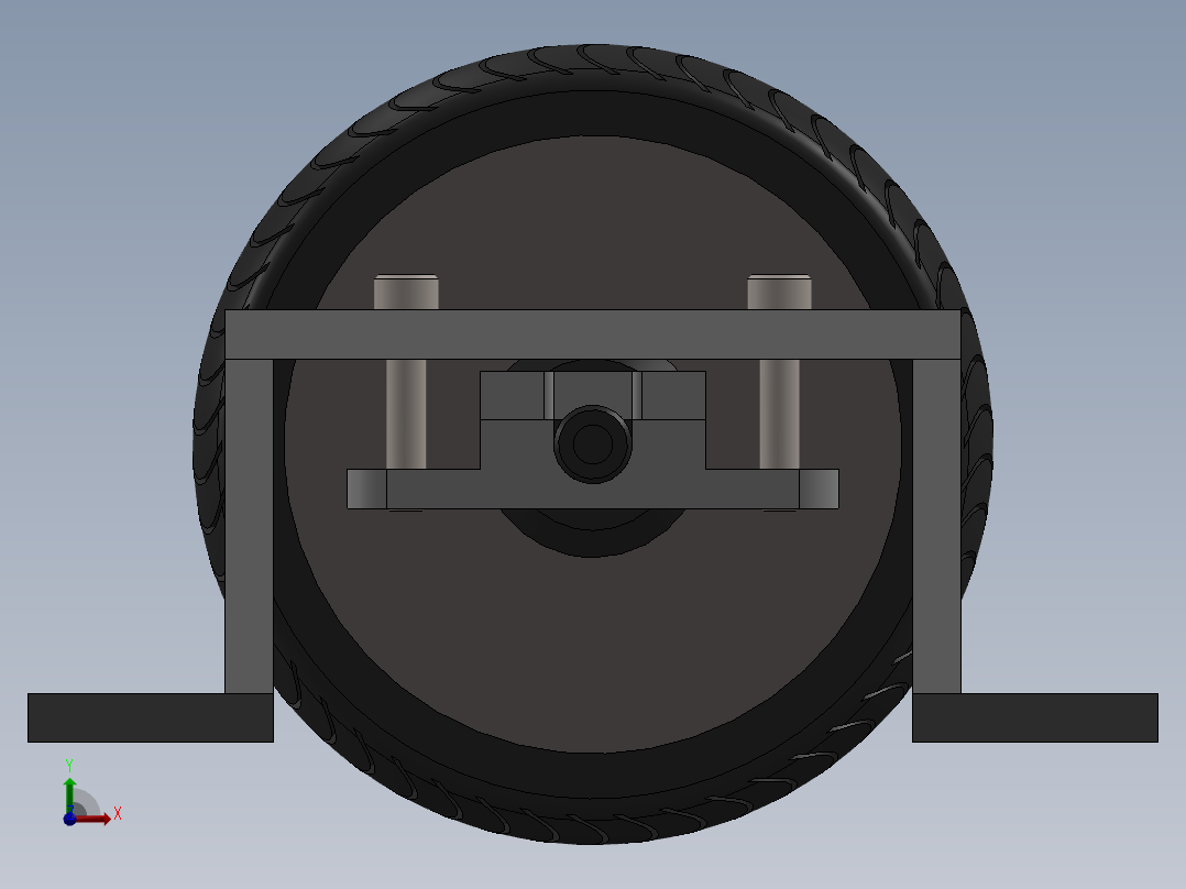250W 24V 无刷轮毂电机带安装悬挂支架--SW前视图